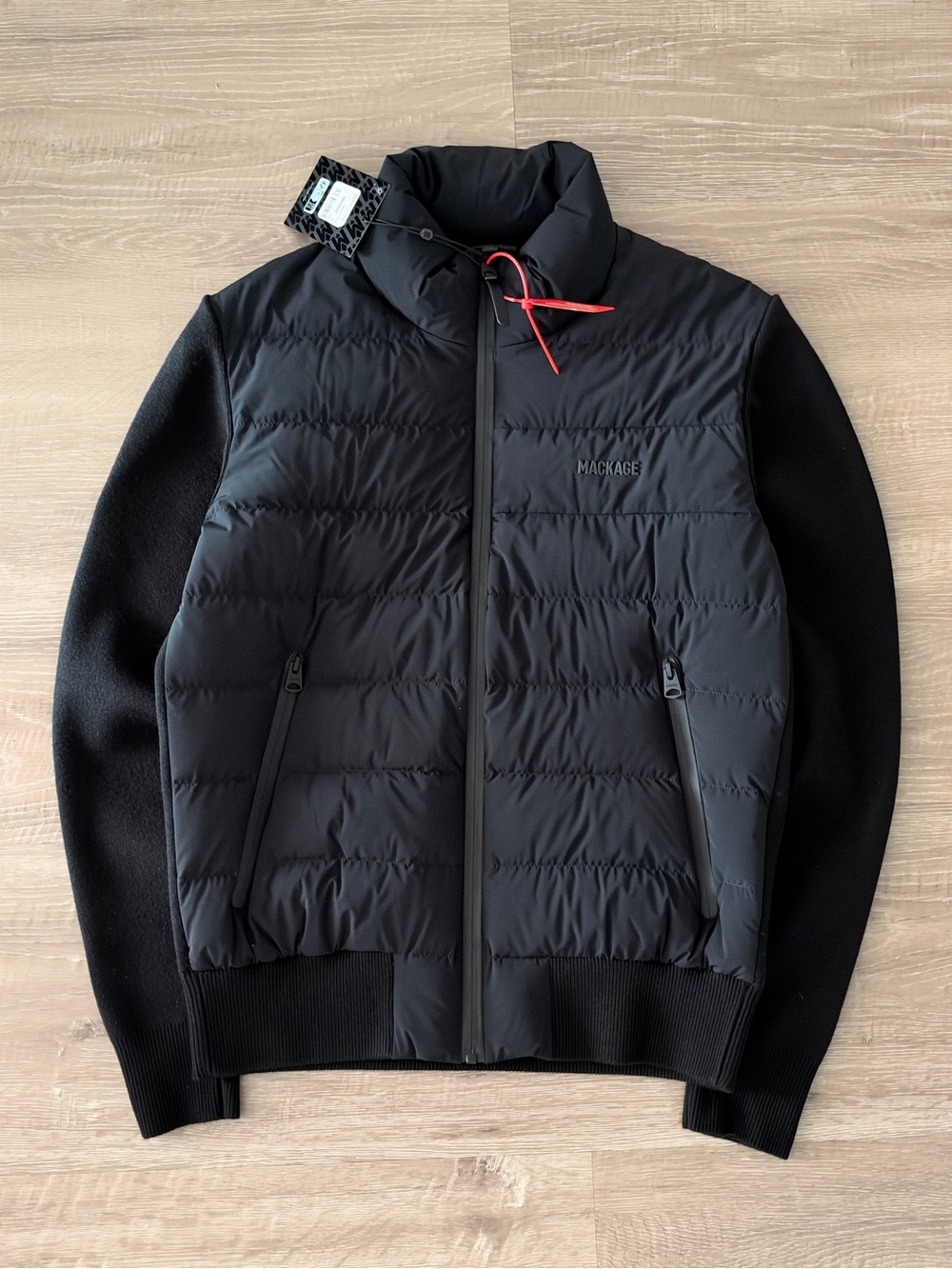 Mackage Haney-City Men's Black Quilted Hybrid Puffer Jacket